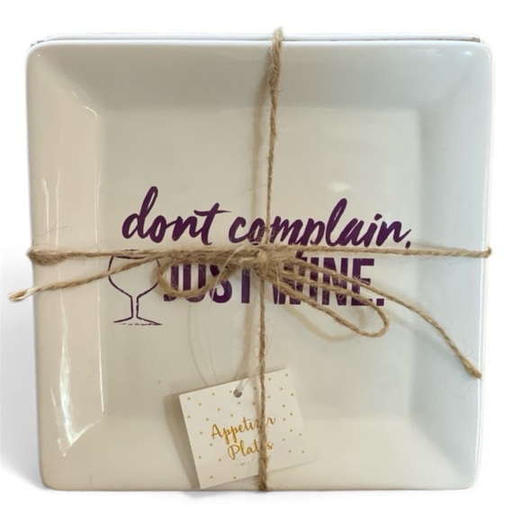 IQ Accessories, Inc Other - Appetizer Plates 2pc — ‘Don’t Complain Just Wine’